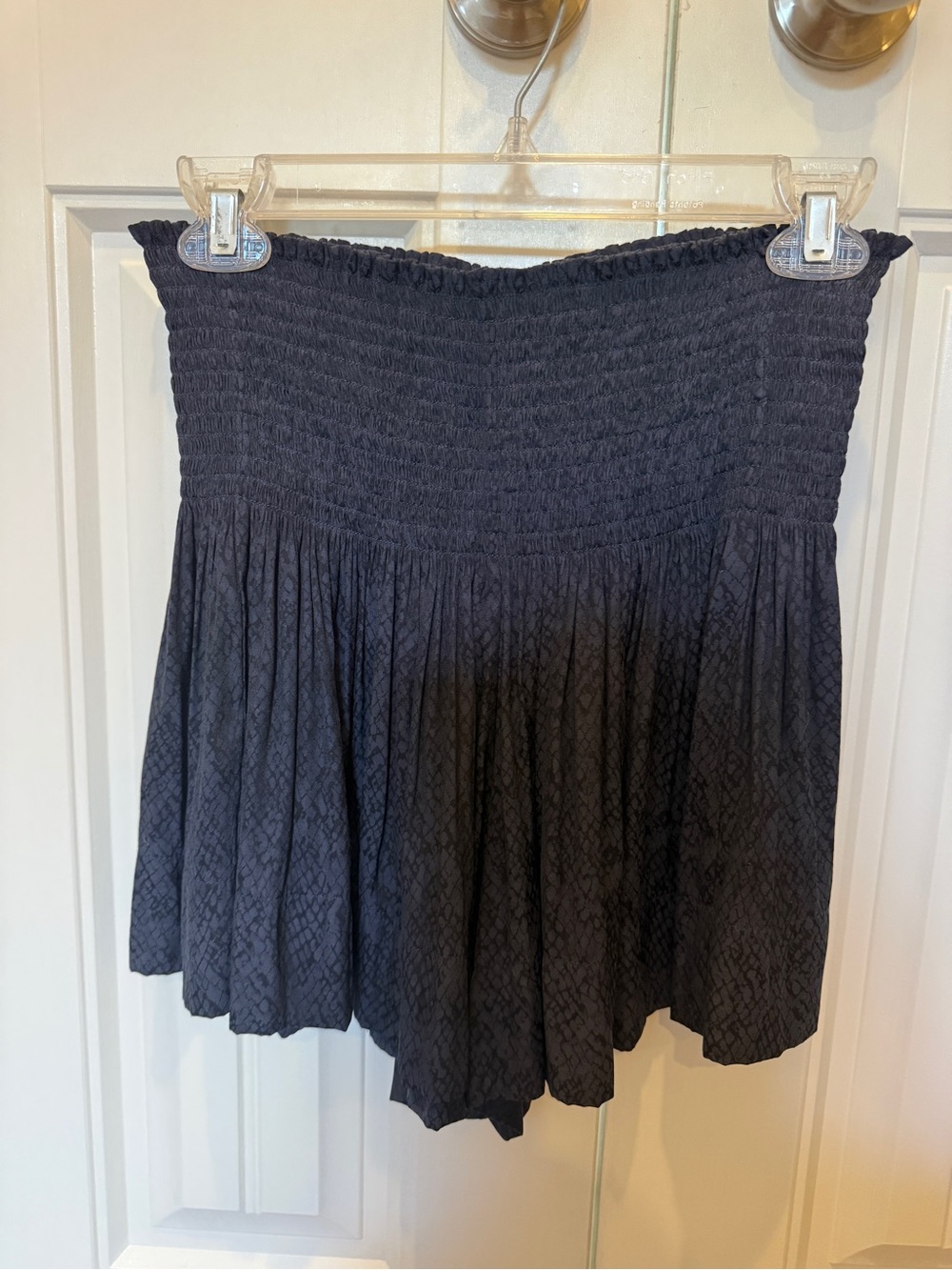 KOCH Smocked Mini Skirt with Textured Skirt Panel